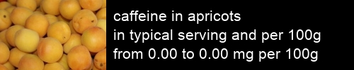 caffeine in apricots information and values per serving and 100g