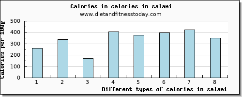 calories in salami energy per 100g