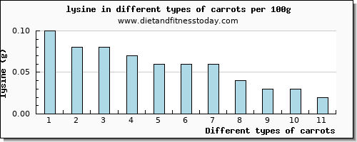 carrots lysine per 100g