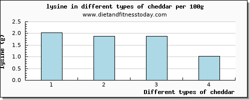 cheddar lysine per 100g