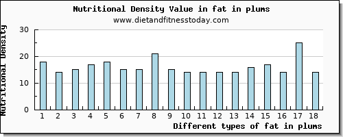 fat in plums total fat per 100g