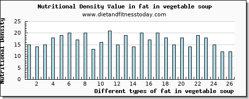 fat in vegetable soup total fat per 100g