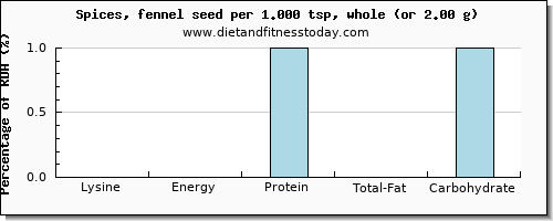 lysine and nutritional content in fennel