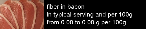 fiber in bacon information and values per serving and 100g