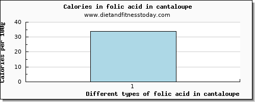 folic acid in cantaloupe folate, dfe per 100g