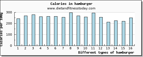 hamburger glucose per 100g