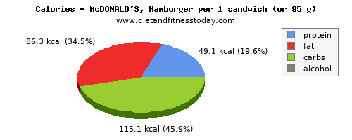 sodium, calories and nutritional content in hamburger