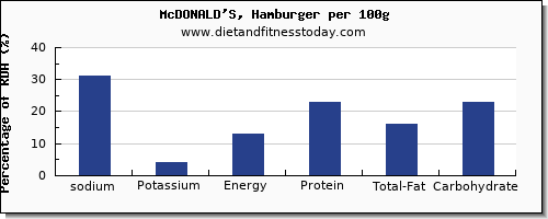 sodium and nutrition facts in hamburger per 100g