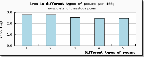 pecans iron per 100g