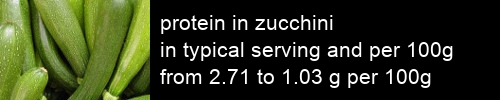 protein in zucchini information and values per serving and 100g