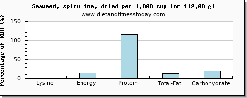 lysine and nutritional content in spirulina