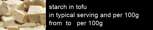 starch in tofu information and values per serving and 100g