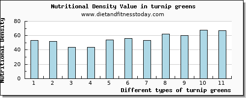 turnip greens iron per 100g
