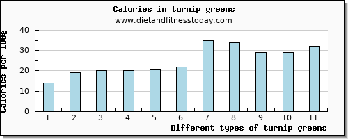 turnip greens water per 100g