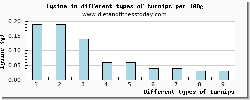 turnips lysine per 100g