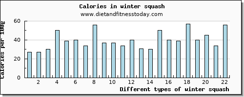 winter squash cholesterol per 100g